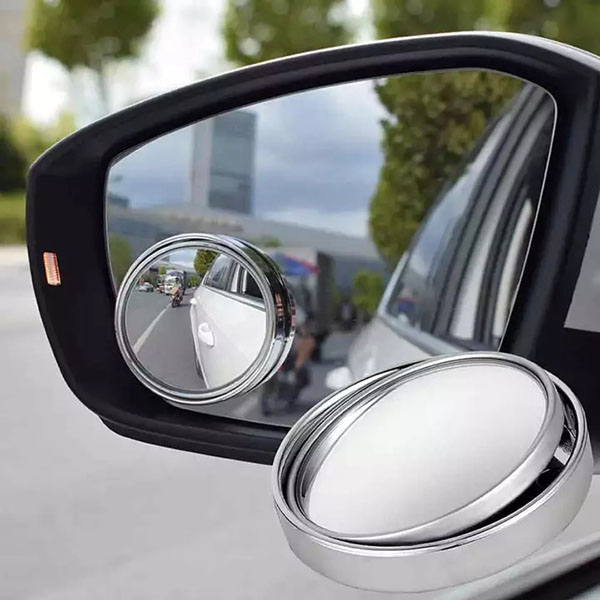 Gương cầu lồi xóa điểm mù dán gương ô tô cao cấp có khung viền bạc 50 mm